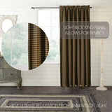 Black Check Blackout Panel Curtain-Lange General Store