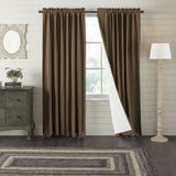 Black Check Blackout Panel Curtain-Lange General Store