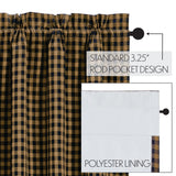 Black Check Blackout Panel Curtain-Lange General Store