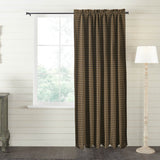 Black Check Blackout Panel Curtain-Lange General Store