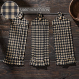 Black Check Button Loop Tea Towel Set of 3-Lange General Store