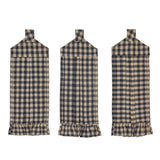 Black Check Button Loop Tea Towel Set of 3-Lange General Store