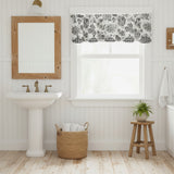 Black Check Geranium Layered Valance