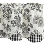 Black Check Geranium Layered Valance