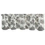 Black Check Geranium Layered Valance
