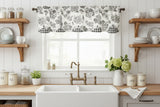 Black Check Geranium Layered Valance-Lange General Store