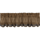 Black Check Layered Lined Valance-Lange General Store