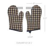 Black Check Oven Mitt Set of 2-Lange General Store