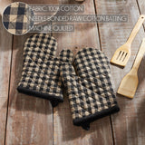 Black Check Oven Mitt Set of 2-Lange General Store