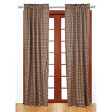 Black Check Panel Curtains-Lange General Store