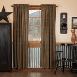 Black Check Panel Curtains-Lange General Store