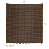 Black Check Scalloped Shower Curtain-Lange General Store