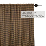 Black Check Scalloped Shower Curtain-Lange General Store