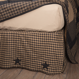 Black Check Star Bed Skirt-Lange General Store