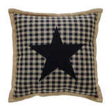 Black Check Star Pillow 12x12-Lange General Store