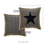 Black Check Star Pillow 12x12-Lange General Store