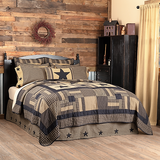 Black Check Star Queen Quilt-Lange General Store