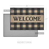 Black Check Welcome Door Mat-Lange General Store