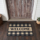 Black Check Welcome Door Mat-Lange General Store