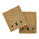 Black Prim Stars Towels & Washcloths-Lange General Store