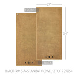 Black Prim Stars Towels & Washcloths-Lange General Store