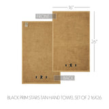 Black Prim Stars Towels & Washcloths-Lange General Store