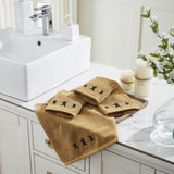 Black Prim Stars Towels & Washcloths-Lange General Store