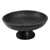 Black Ribbed Wooden Bowl-Lange General Store