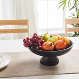 Black Ribbed Wooden Bowl-Lange General Store