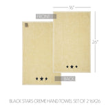 Black Stars Creme Towels & Washcloths-Lange General Store