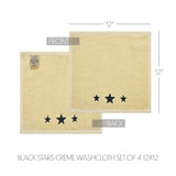 Black Stars Creme Towels & Washcloths-Lange General Store