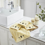 Black Stars Creme Towels & Washcloths-Lange General Store