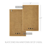 Black Stars Tan Towels & Washcloths-Lange General Store