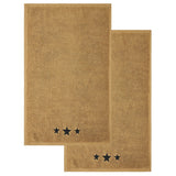 Black Stars Tan Towels & Washcloths-Lange General Store