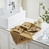 Black Stars Tan Towels & Washcloths-Lange General Store