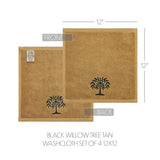 Black Willow Tree Towels & Washcloths-Lange General Store