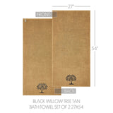 Black Willow Tree Towels & Washcloths-Lange General Store