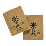 Black Windmill & Stars Towels & Washcloths-Lange General Store