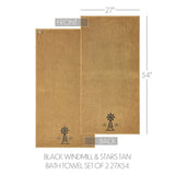 Black Windmill & Stars Towels & Washcloths-Lange General Store