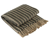 Black and Tan Cable Throw-Lange General Store