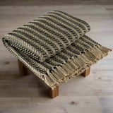 Black and Tan Cable Throw-Lange General Store