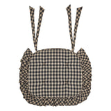 Black and Tan Check Ruffled Chair Pad-Lange General Store