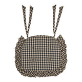 Black and Tan Check Ruffled Chair Pad-Lange General Store