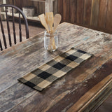 Black and Tan Check Table Runners - Lange General Store