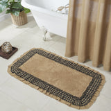 Black Check Burlap Natural Bath Mat - Lange General Store