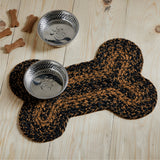 Blackstone Farm Dog Bone Braided Waterproof Rug Mat – Small 11.5x17.5 – Country Black, Tan
