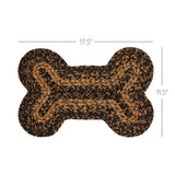 Blackstone Farm Dog Bone Braided Waterproof Rug Mat – Small 11.5x17.5 – Indoor Outdoor Pet Bowl Mat