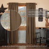 Black Check Panel Curtains-Lange General Store