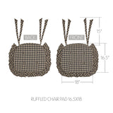 Black and Tan Check Ruffled Chair Pad-Lange General Store