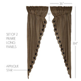 Black Star Long Prairie Curtains-Lange General Store
